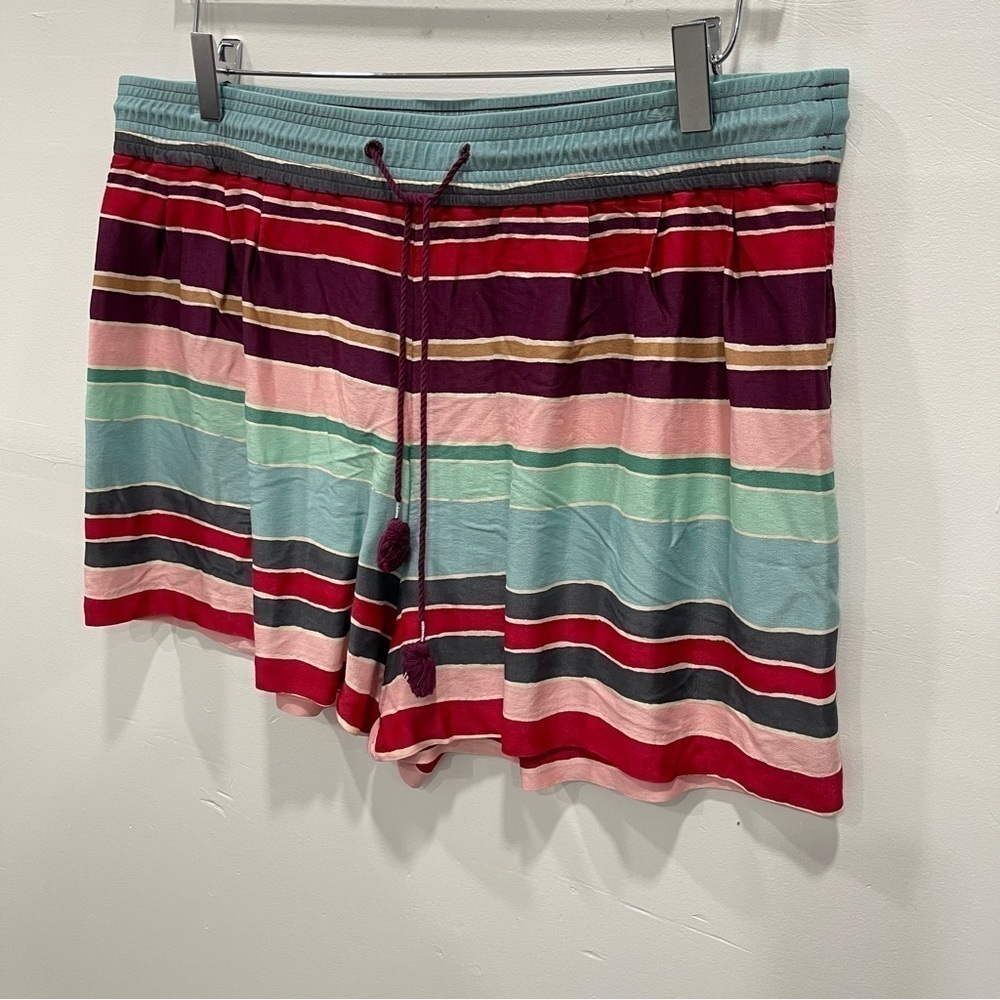 Loft Multicolor Stripe Drawstring Tassel Shorts S… - image 3